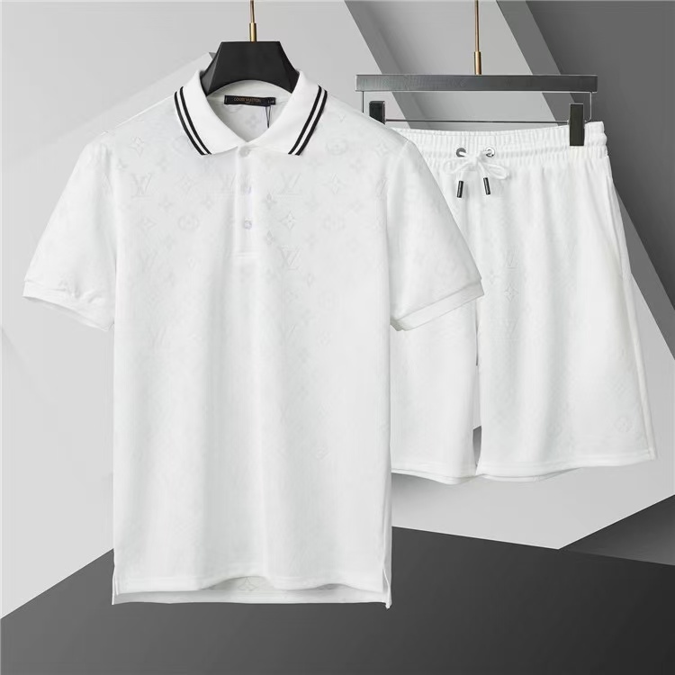 Louis Vuitton Short Sleeve Polo Shirt and Shorts Set For Men For Men # 305804