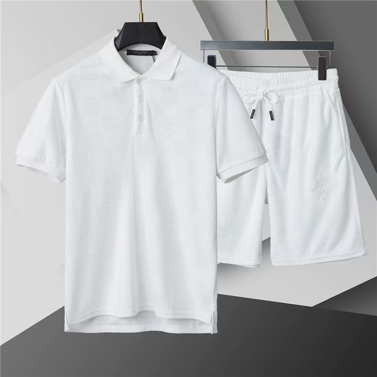 Louis Vuitton Short Sleeve Polo Shirt and Shorts Set For Men For Men # 305807