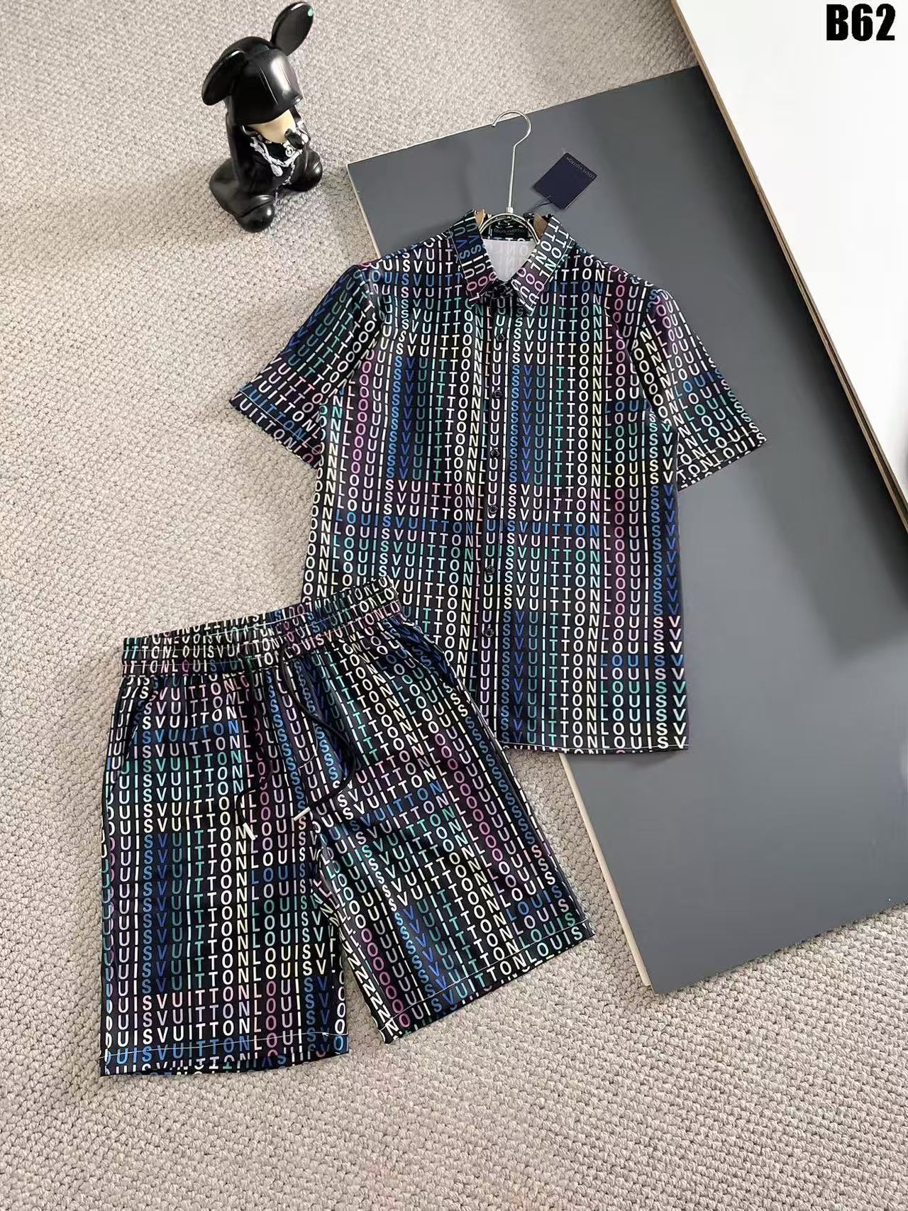Louis Vuitton Short Sleeve Polo Shirt and Shorts Set For Men For Men # 305809