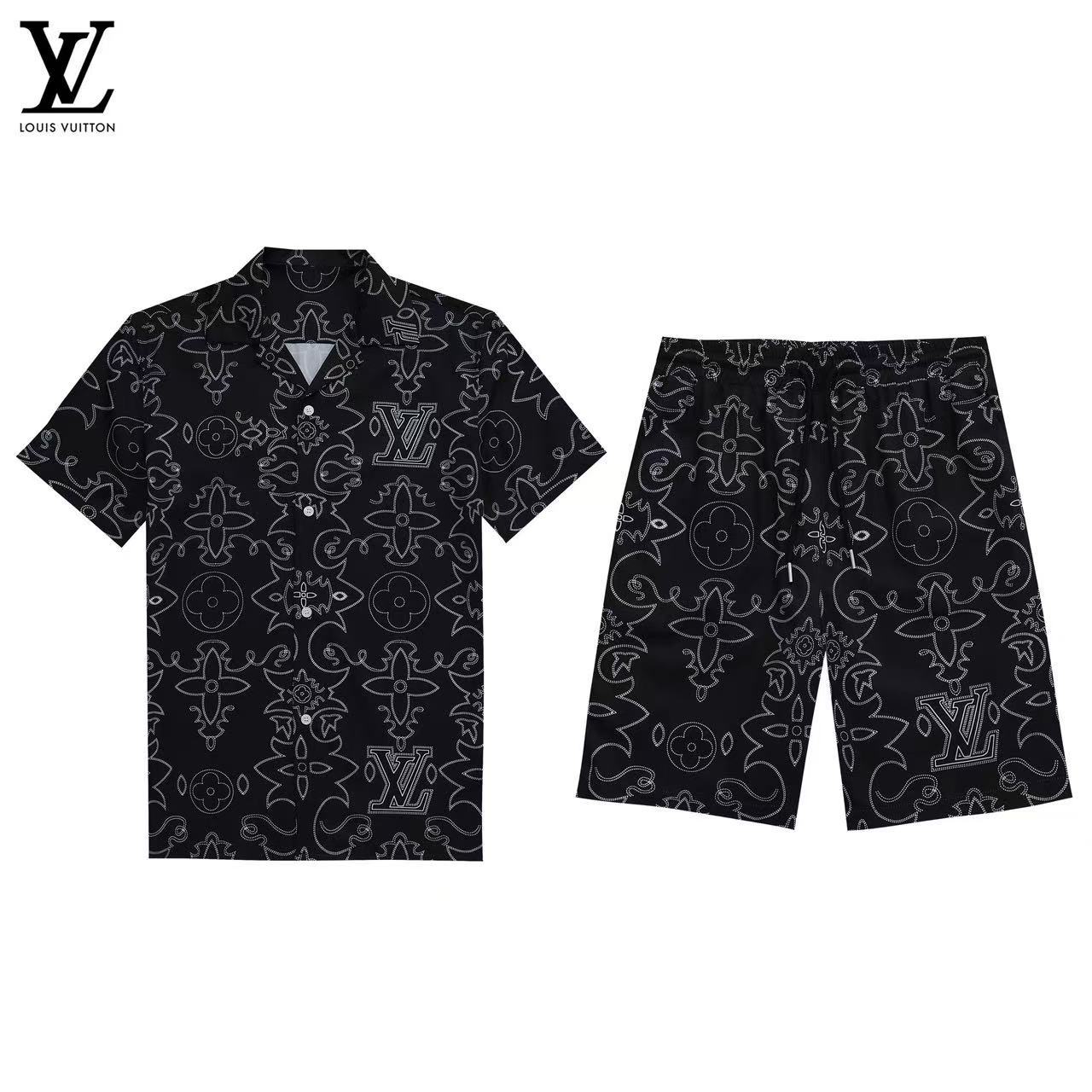 Louis Vuitton Short Sleeve Shirt and Shorts Set For Men For Men # 305814