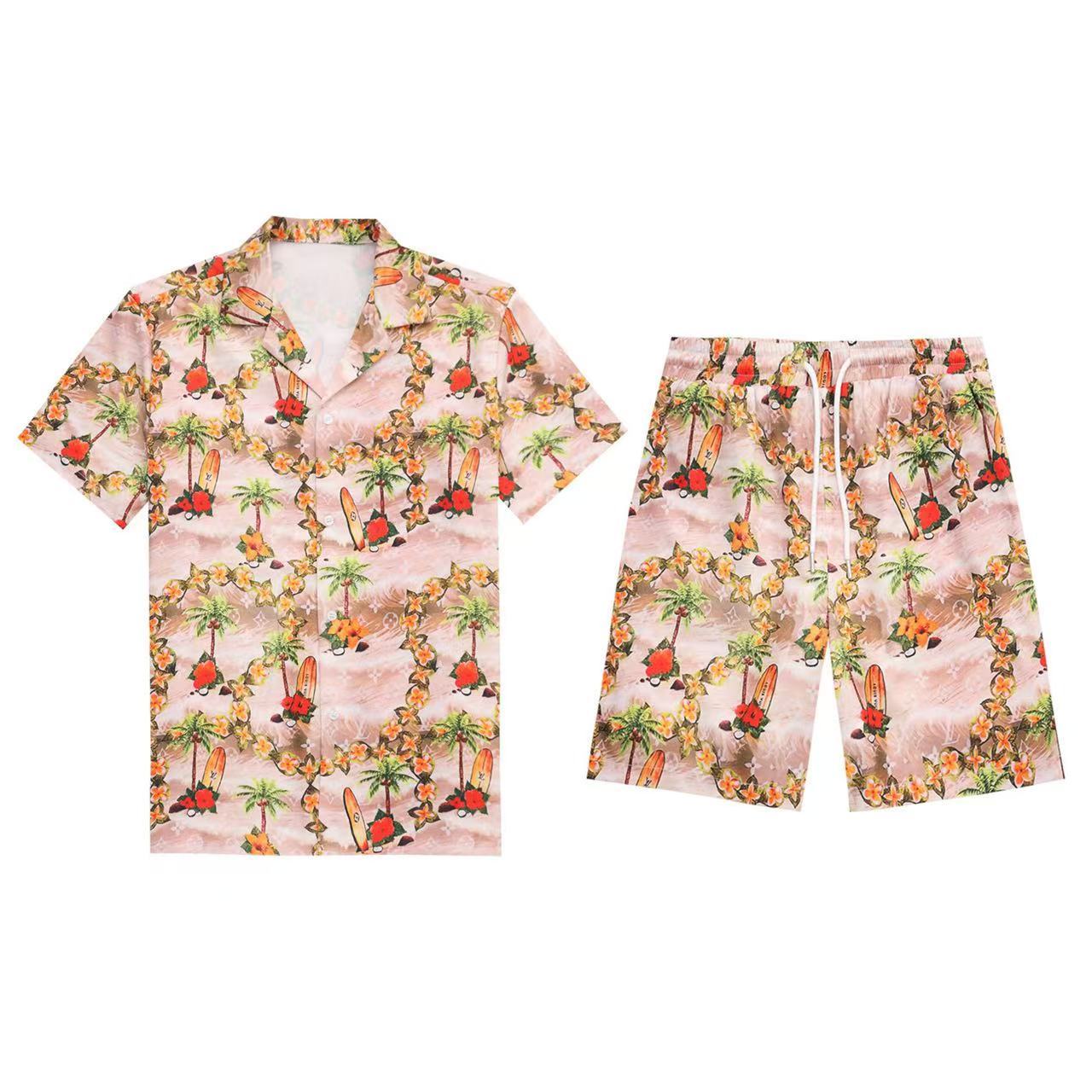 Louis Vuitton Short Sleeve Polo Shirt and Shorts Set For Men For Men # 305821