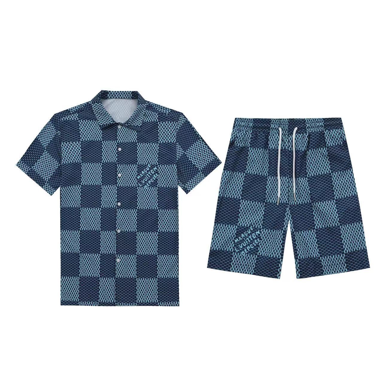 Louis Vuitton Short Sleeve Polo Shirt and Shorts Set For Men For Men # 305825