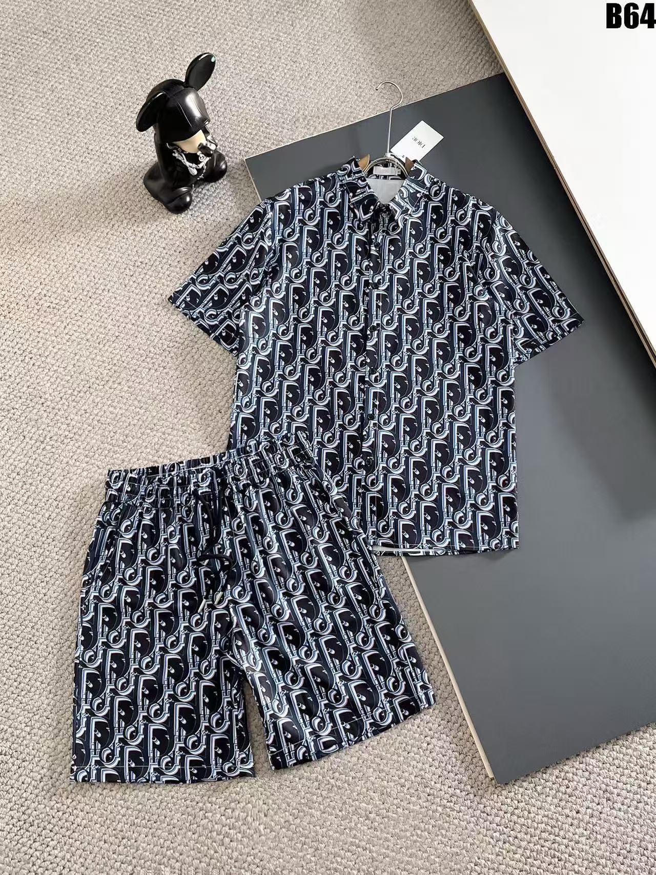 Dior Short Sleeve Polo Shirt and Shorts Set For Men For Men # 305852