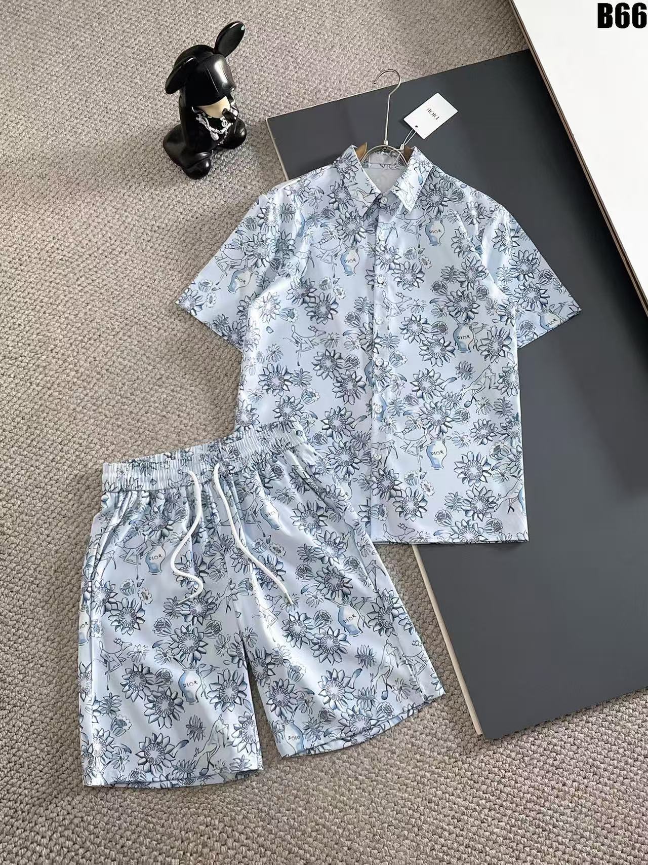 Dior Short Sleeve Polo Shirt and Shorts Set For Men For Men # 305858
