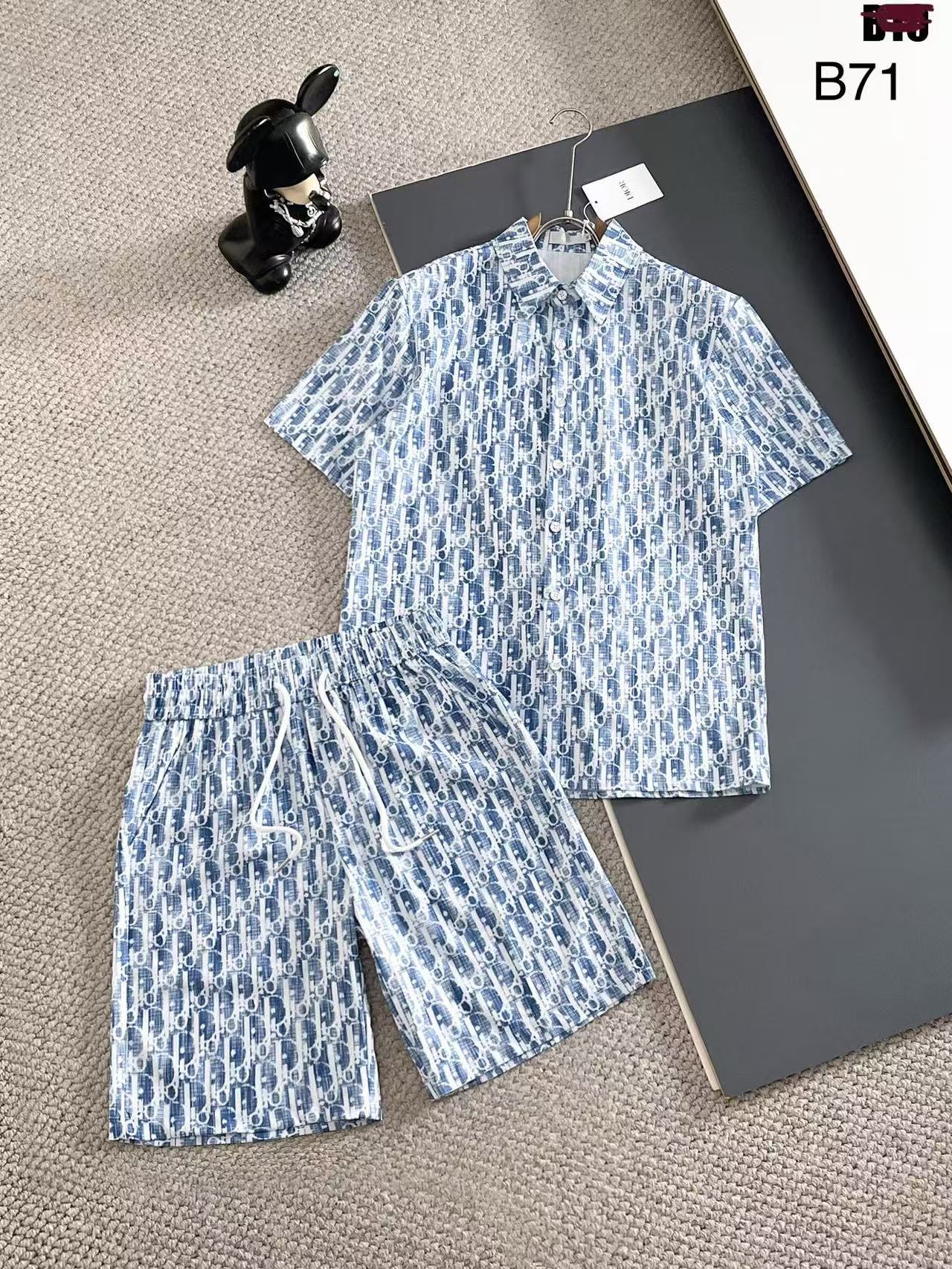 Dior Short Sleeve Polo Shirt and Shorts Set For Men For Men # 305860