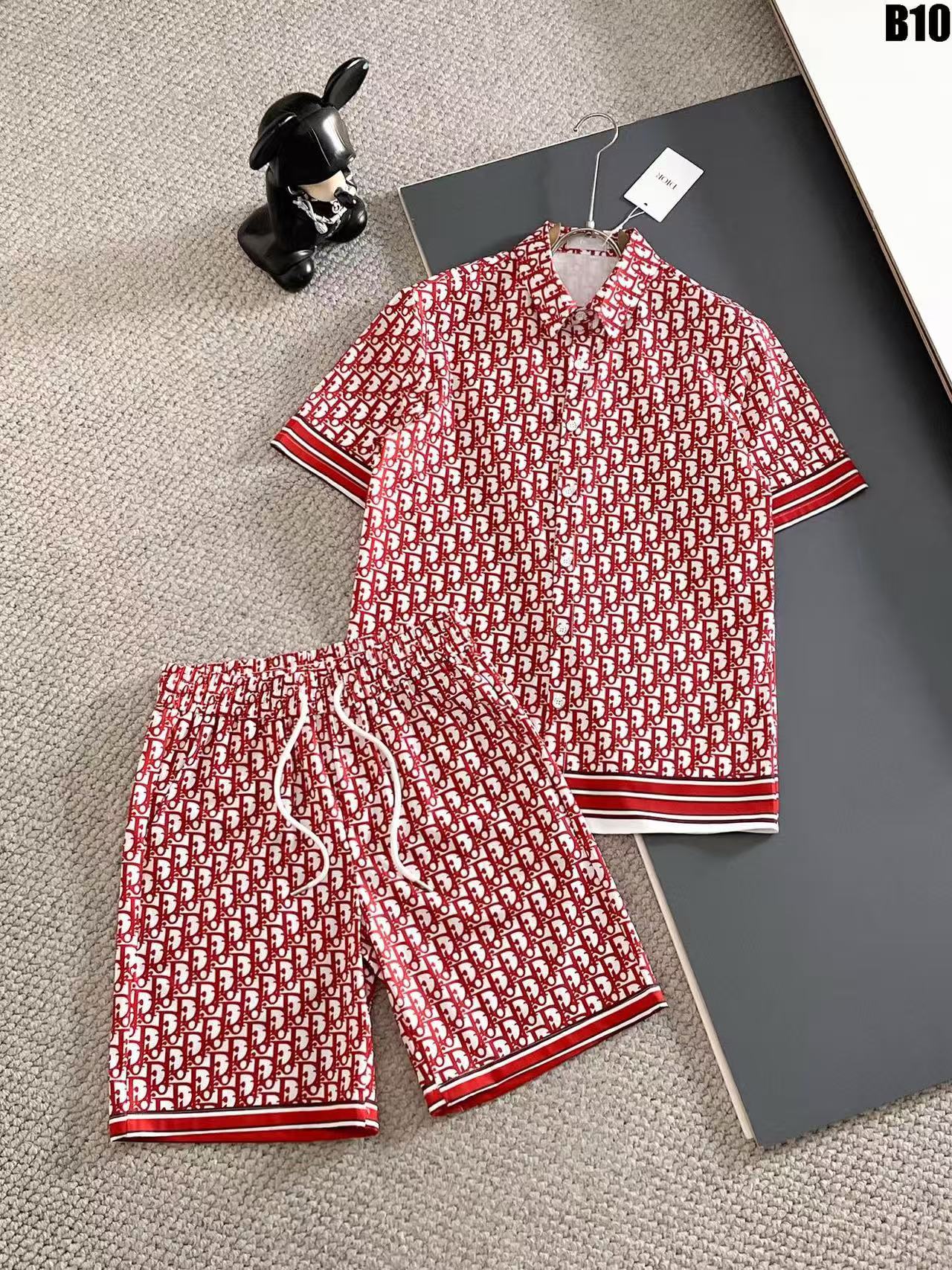 Dior Short Sleeve Polo Shirt and Shorts Set For Men For Men # 305863