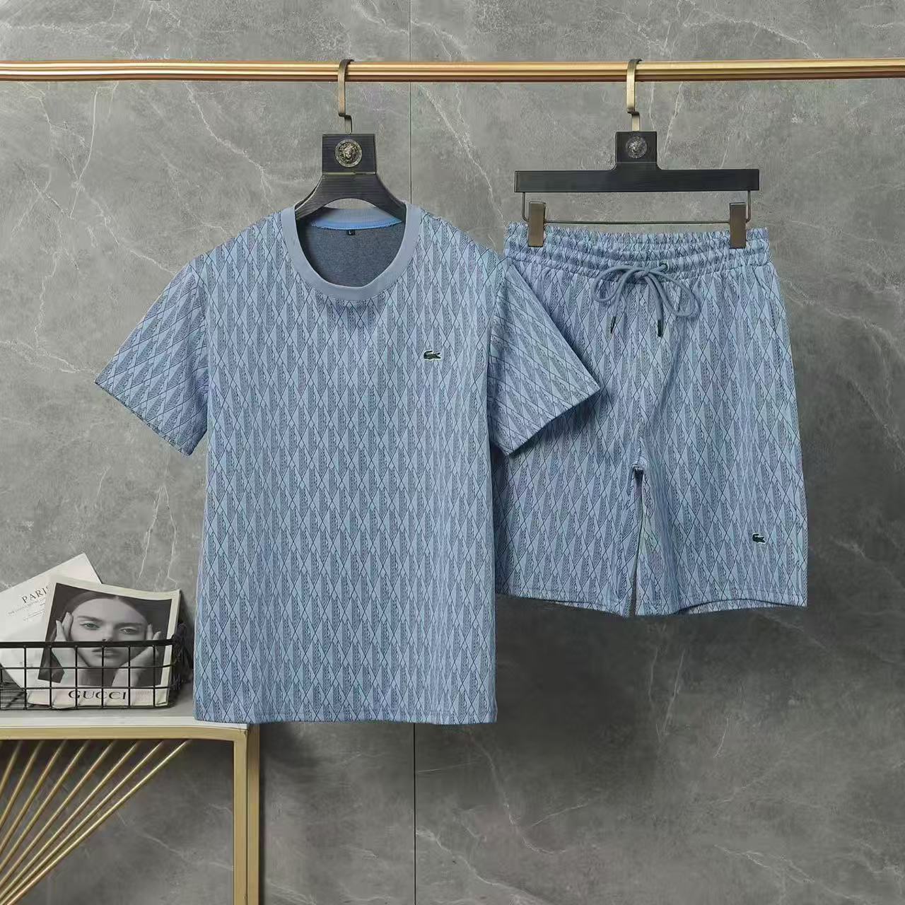 Lacoste Short Sleeve Polo Shirt and Shorts Set For Men For Men # 305864