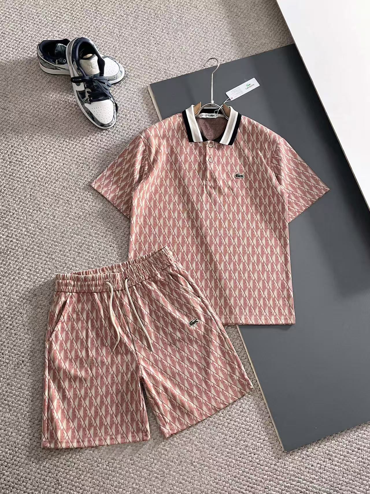Lacoste Short Sleeve Polo Shirt and Shorts Set For Men For Men # 305866