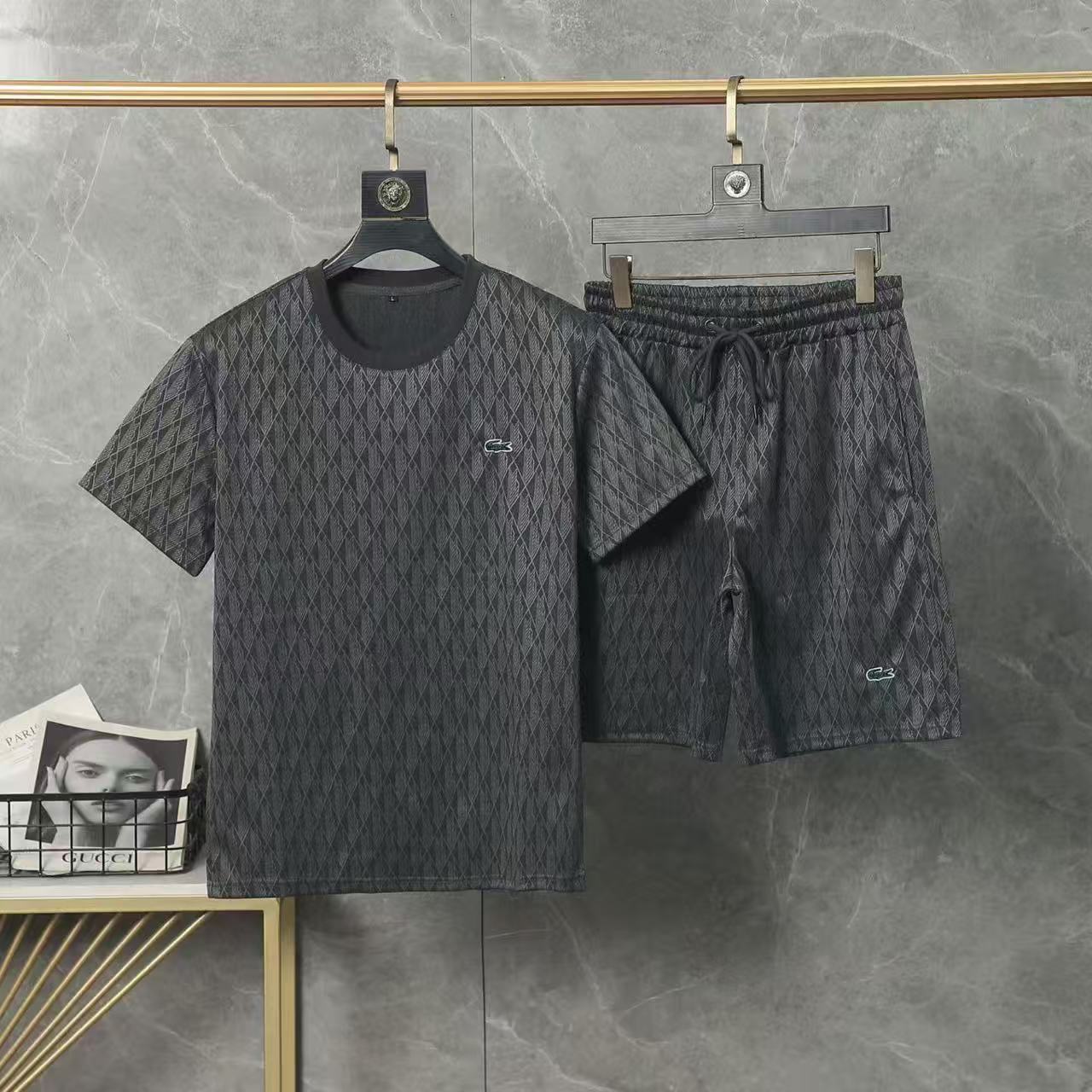 Lacoste Short Sleeve Polo Shirt and Shorts Set For Men For Men # 305876