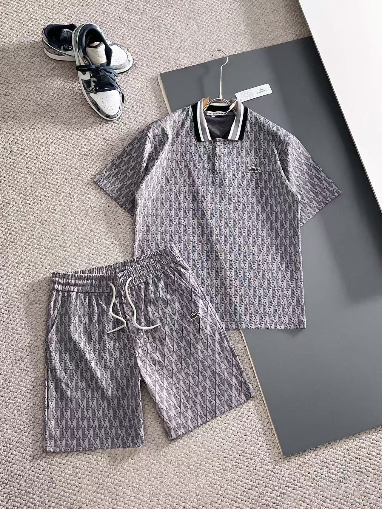 Lacoste Short Sleeve Polo Shirt and Shorts Set For Men For Men # 305877