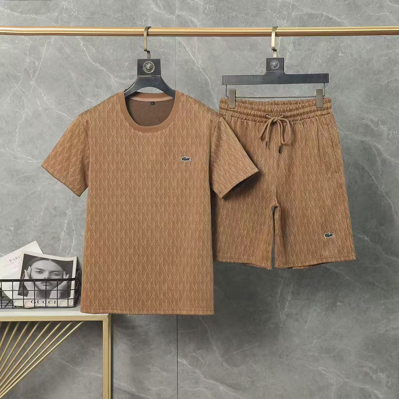Lacoste Short Sleeve Polo Shirt and Shorts Set For Men For Men # 305879