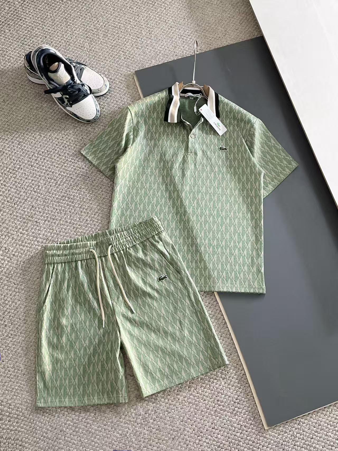 Lacoste Short Sleeve Polo Shirt and Shorts Set For Men For Men # 305884