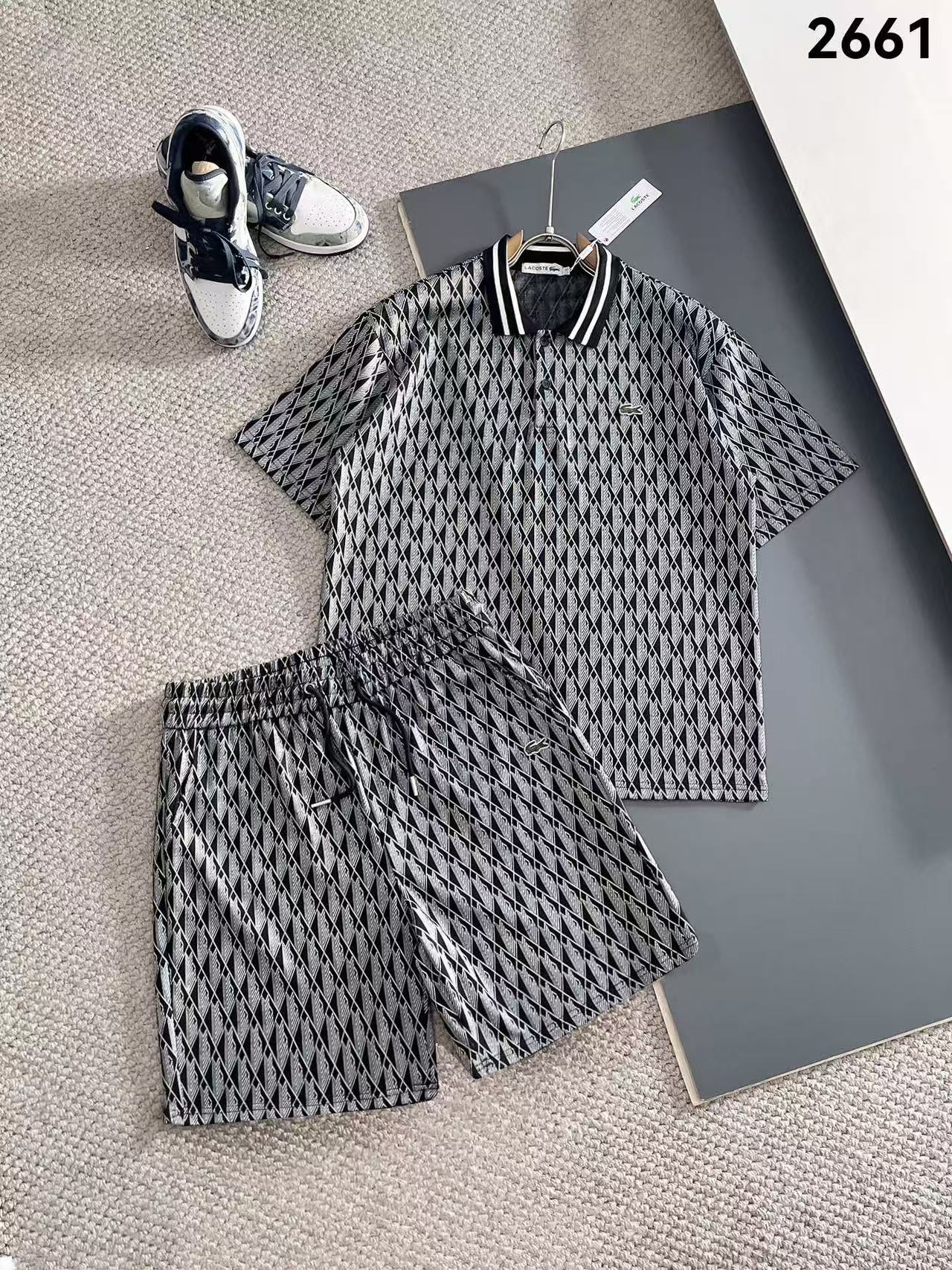 Lacoste Short Sleeve Polo Shirt and Shorts Set For Men For Men # 305886