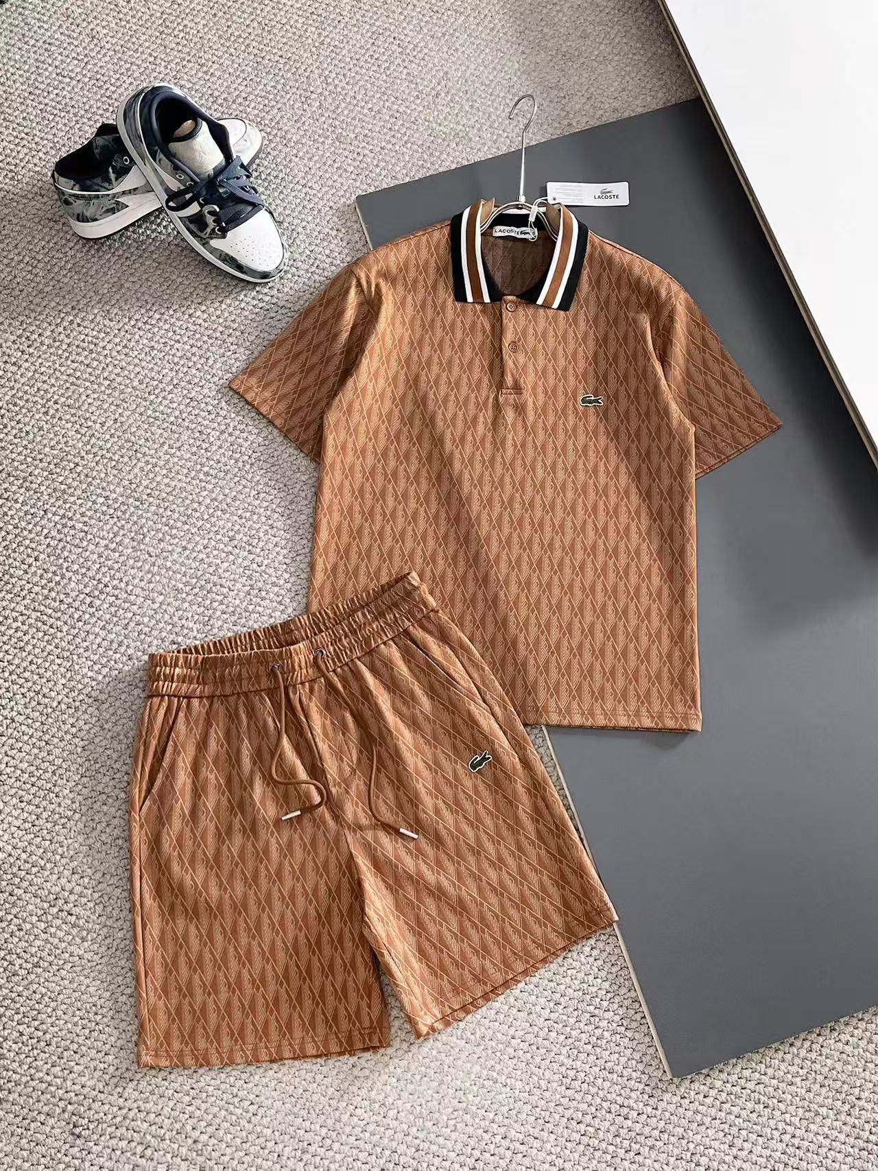 Lacoste Short Sleeve Polo Shirt and Shorts Set For Men For Men # 305895