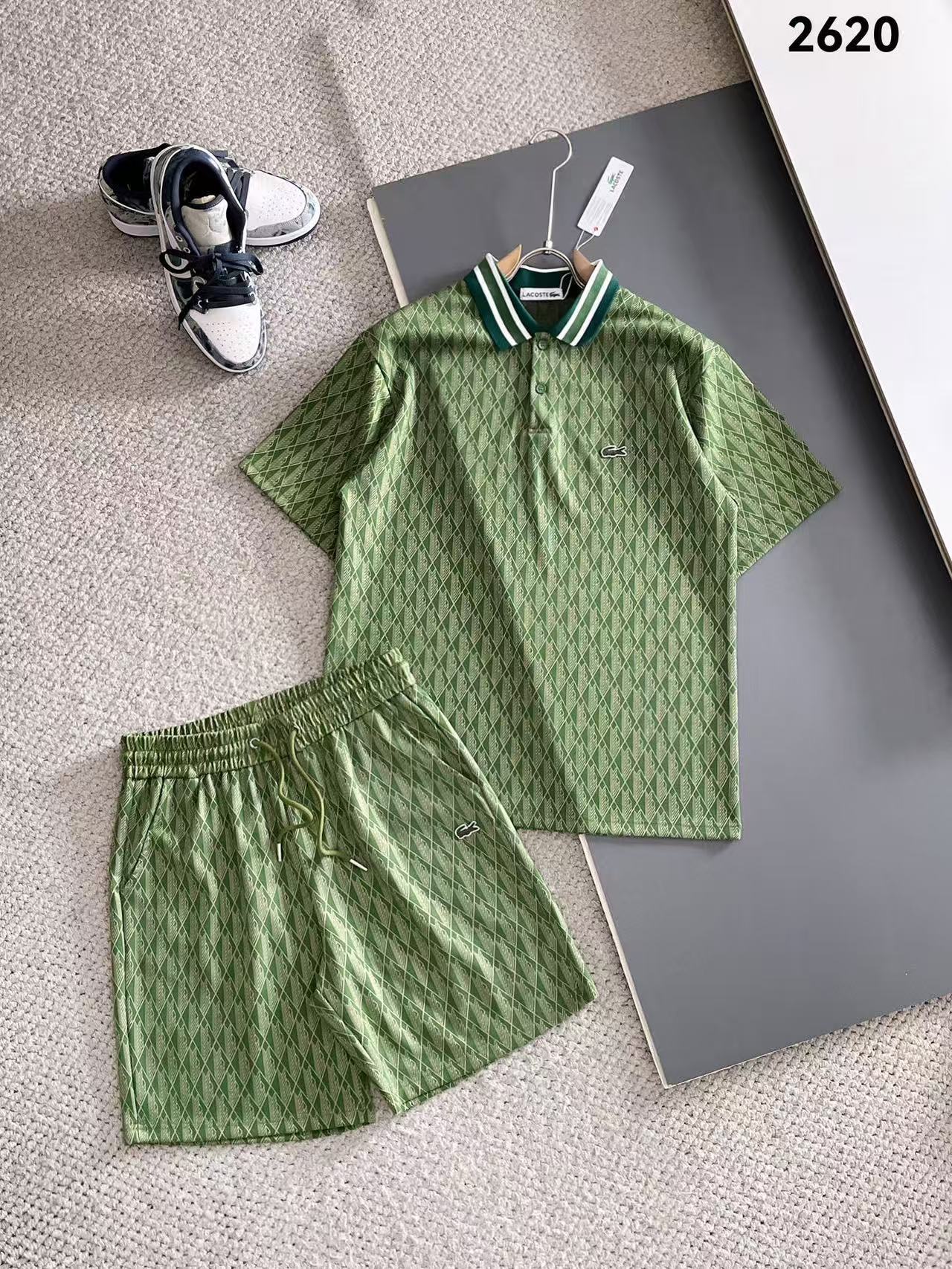 Lacoste Short Sleeve Polo Shirt and Shorts Set For Men For Men # 305898