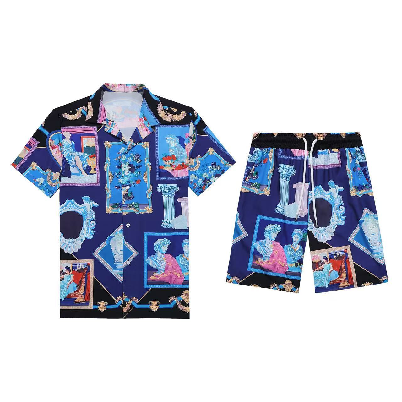 Versace Short Sleeve Polo Shirt and Shorts Set For Men For Men # 305902