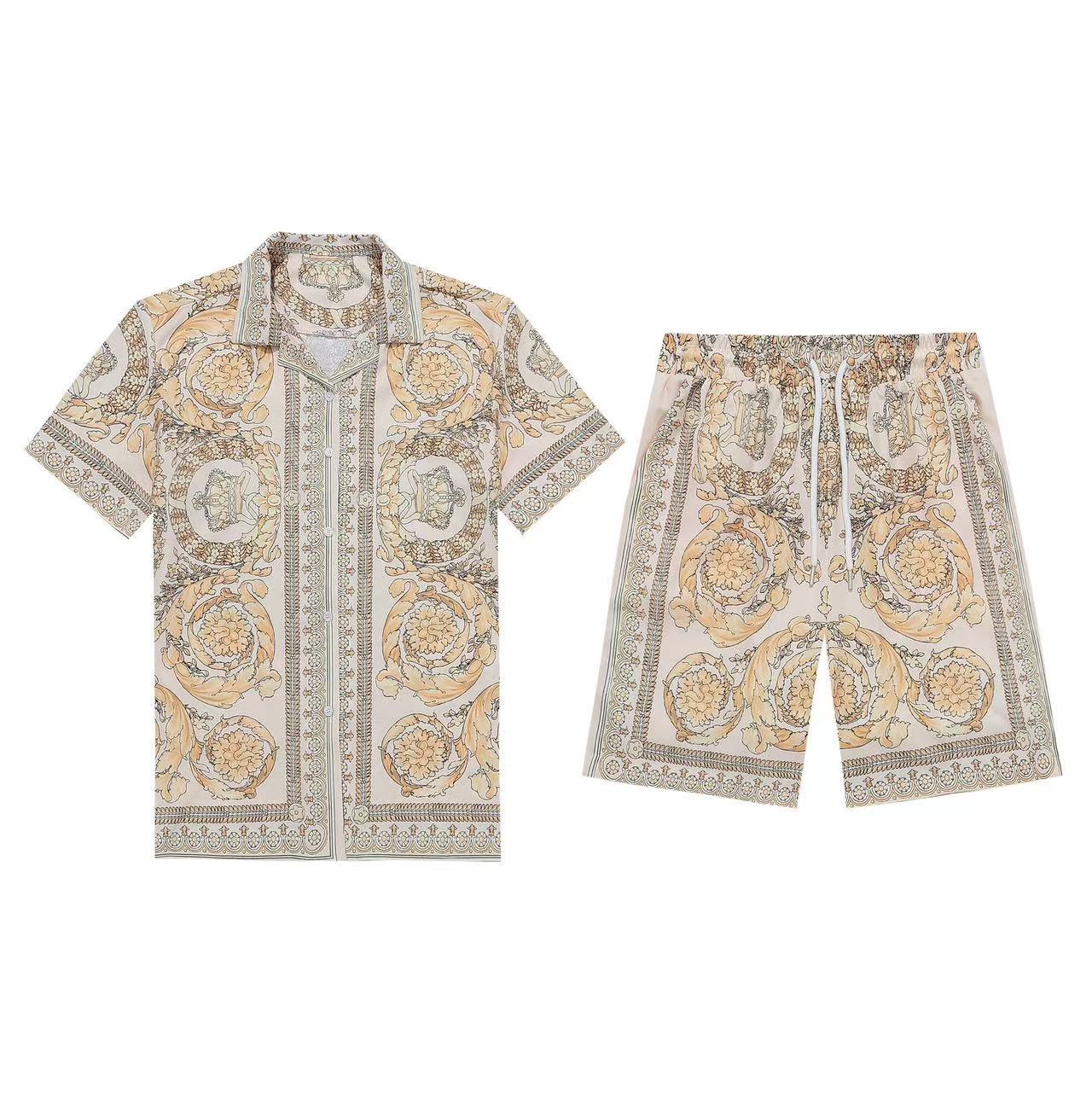 Versace Short Sleeve Polo Shirt and Shorts Set For Men For Men # 305908