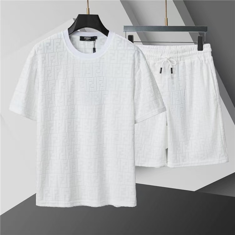 Fendi Short Sleeve Polo Shirt and Shorts Set For Men For Men # 305914