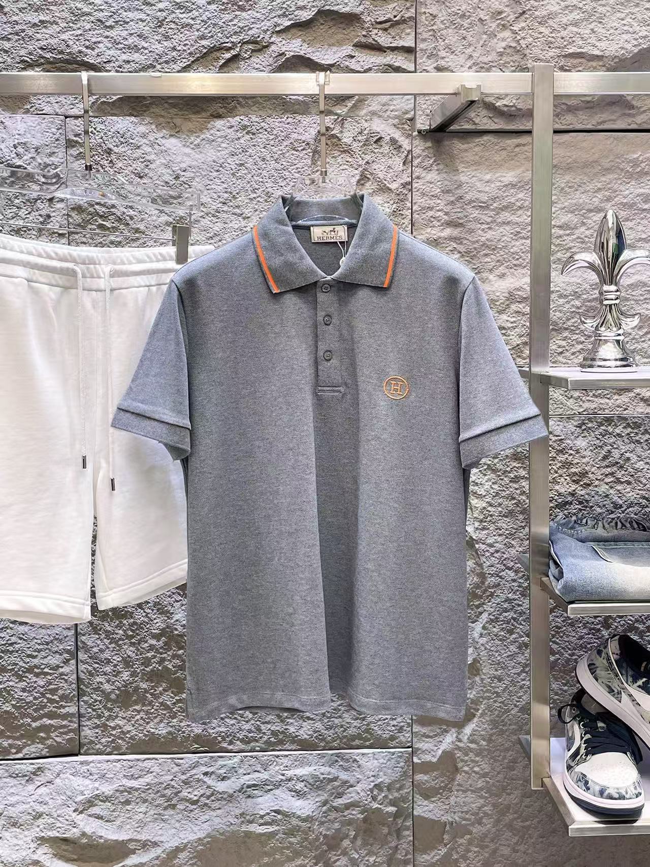 Hermes Short Sleeve Polo Shirts For Men # 305961
