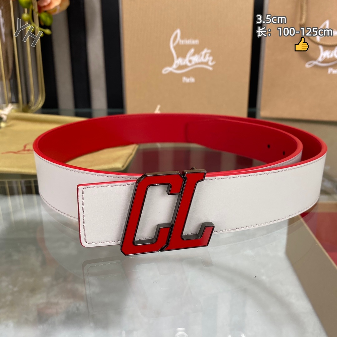 Christian Louboutin 3.5 cm Width Belt For Men # 306022