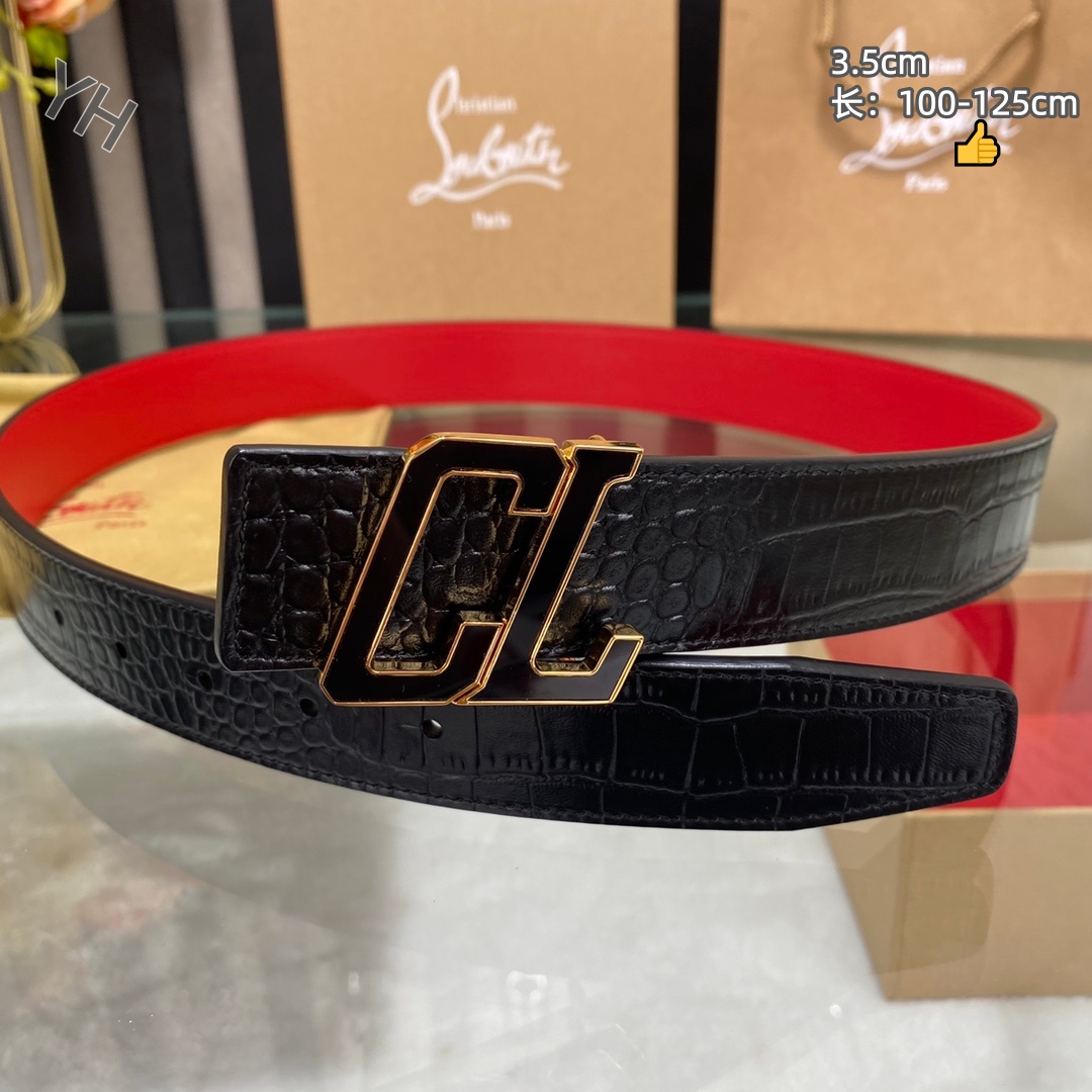 Christian Louboutin 3.5 cm Width Belt For Men # 306024