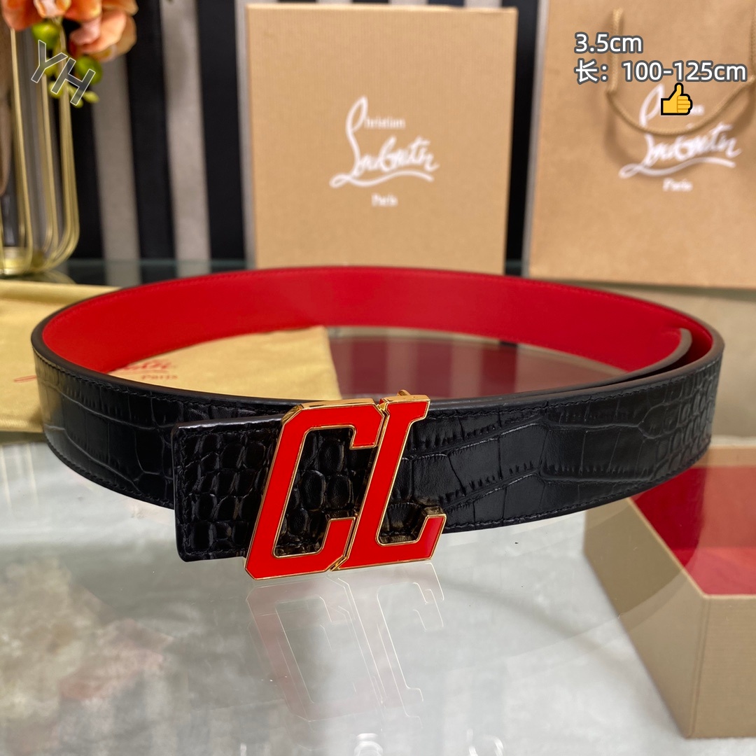 Christian Louboutin 3.5 cm Width Belt For Men # 306025