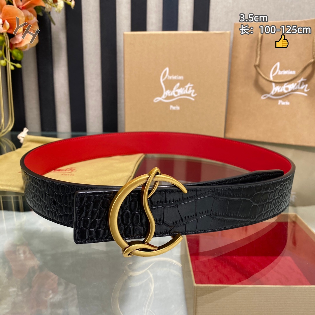Christian Louboutin 3.5 cm Width Belt For Men # 306031