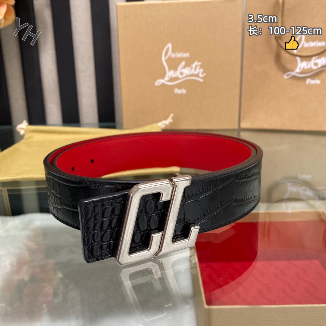 Christian Louboutin 3.5 cm Width Belt For Men # 306038