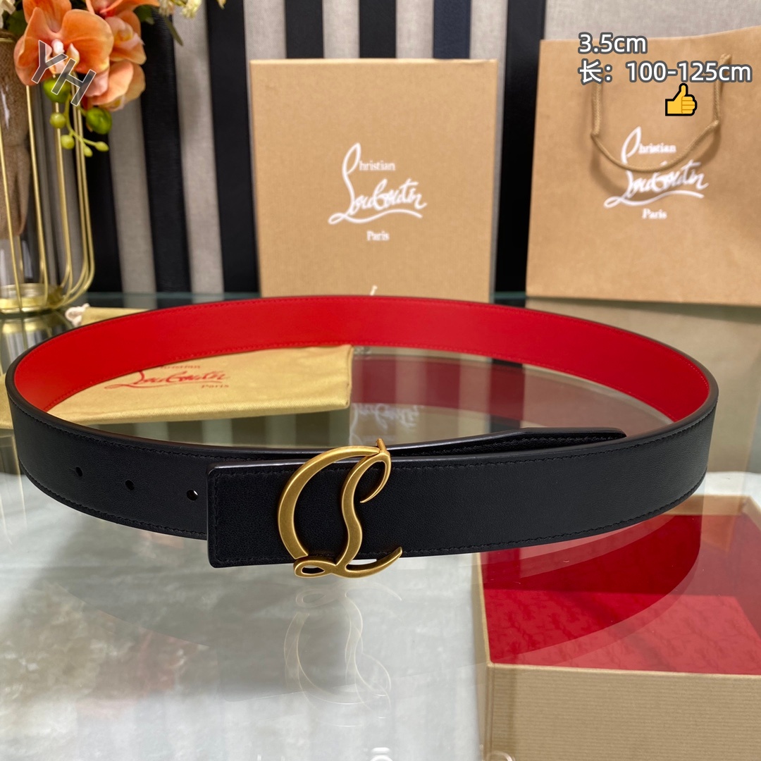 Christian Louboutin 3.5 cm Width Belt For Men # 306044