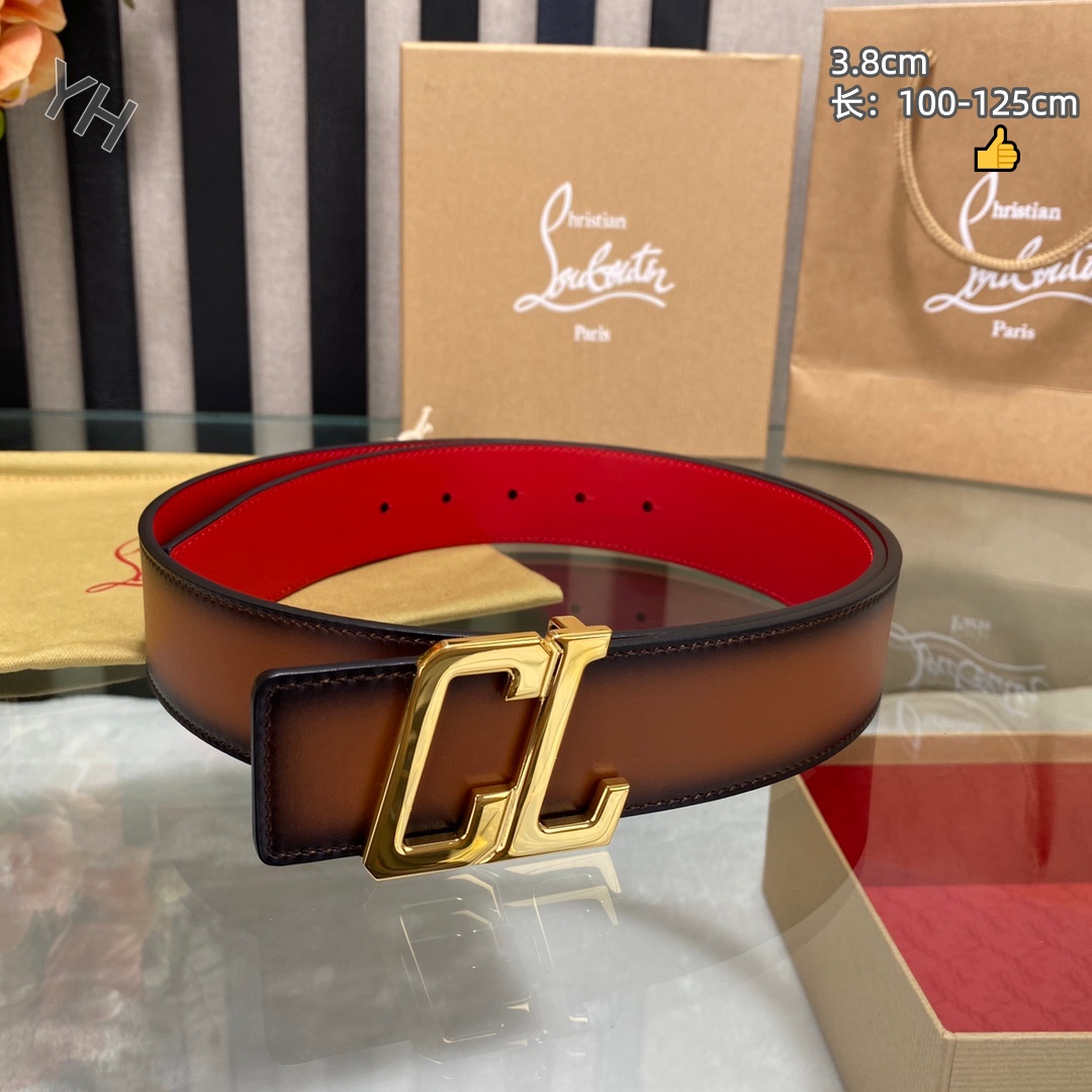 Christian Louboutin 3.8cm Width Belt For Men # 306061