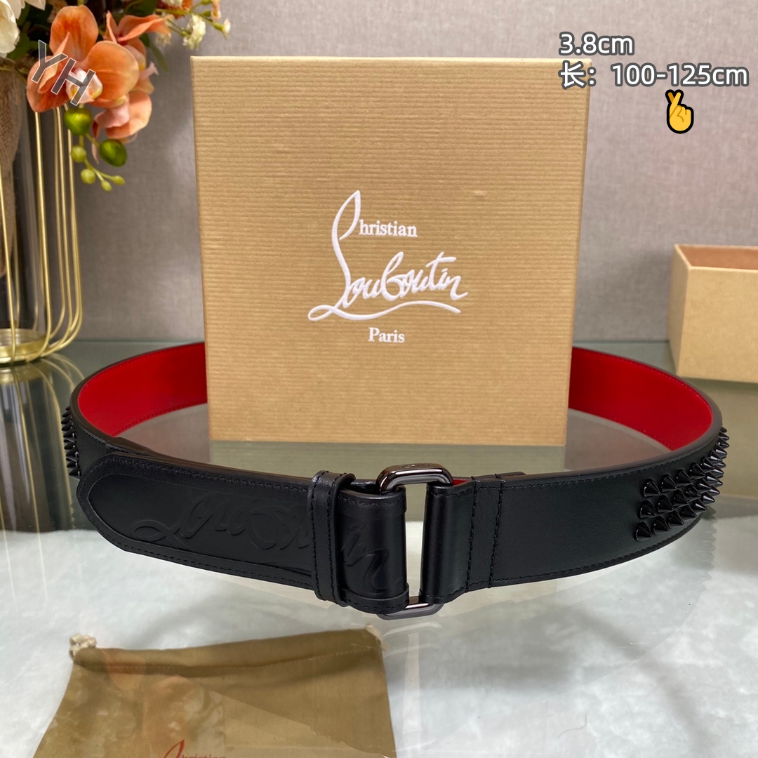 Christian Louboutin 3.8cm Width Belt For Men # 306063