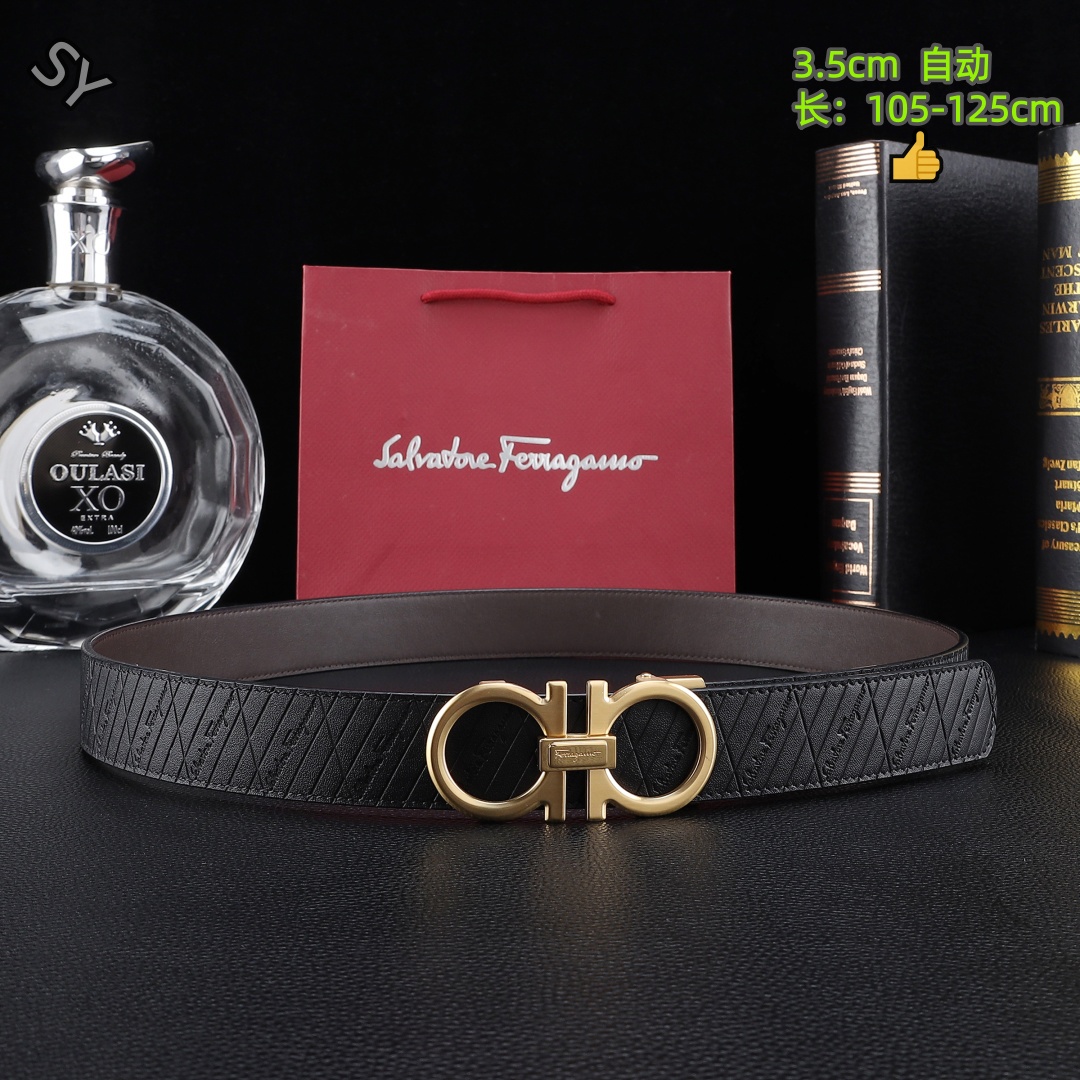 Ferragamo 3.5cm Width Automatic Buckle Belts # 306460