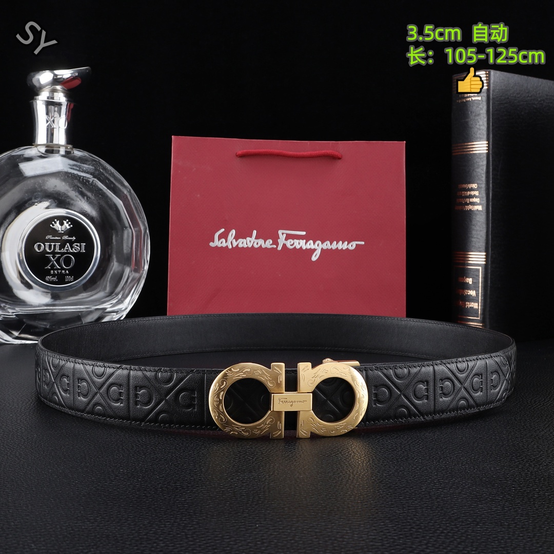Ferragamo 3.5cm Width Automatic Buckle Belts # 306462