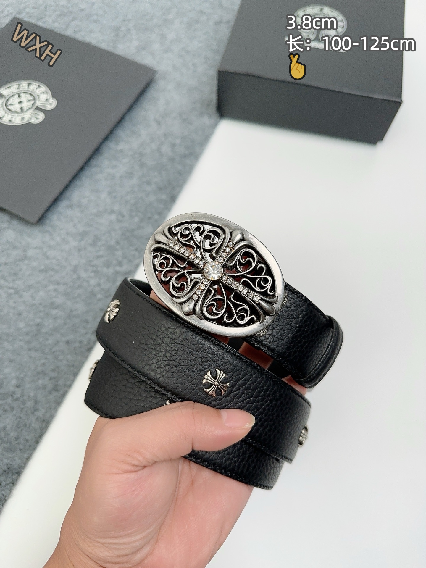 Chrome Hearts 3.8cm Width Belts # 306473