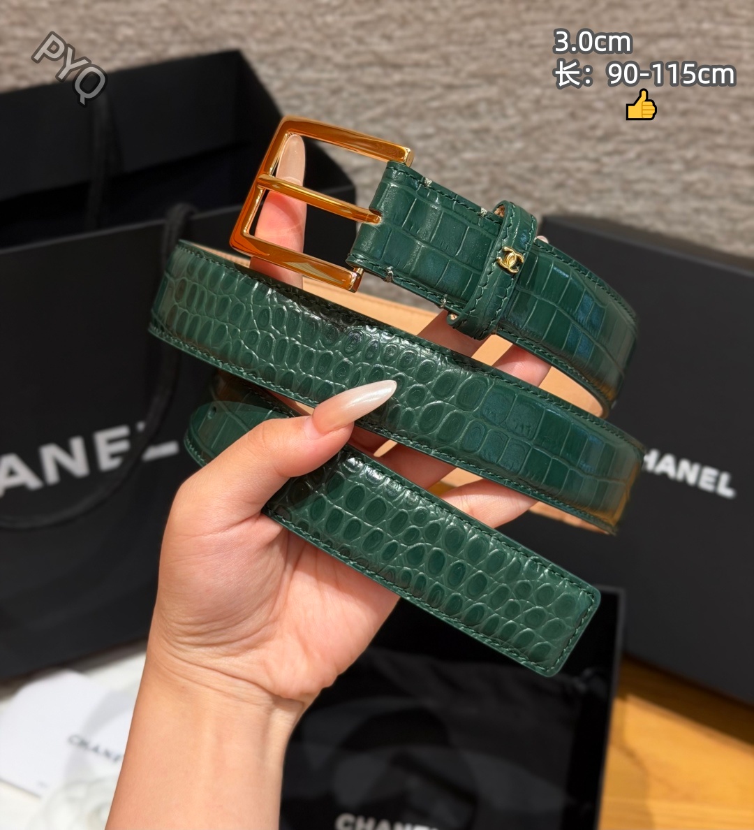 Chanel 3.0cm Width Automatic Buckle Belts # 306593