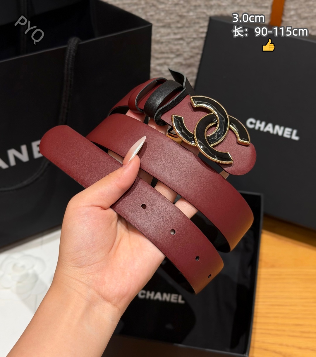 Chanel 3.0cm Width Automatic Buckle Belts # 306601