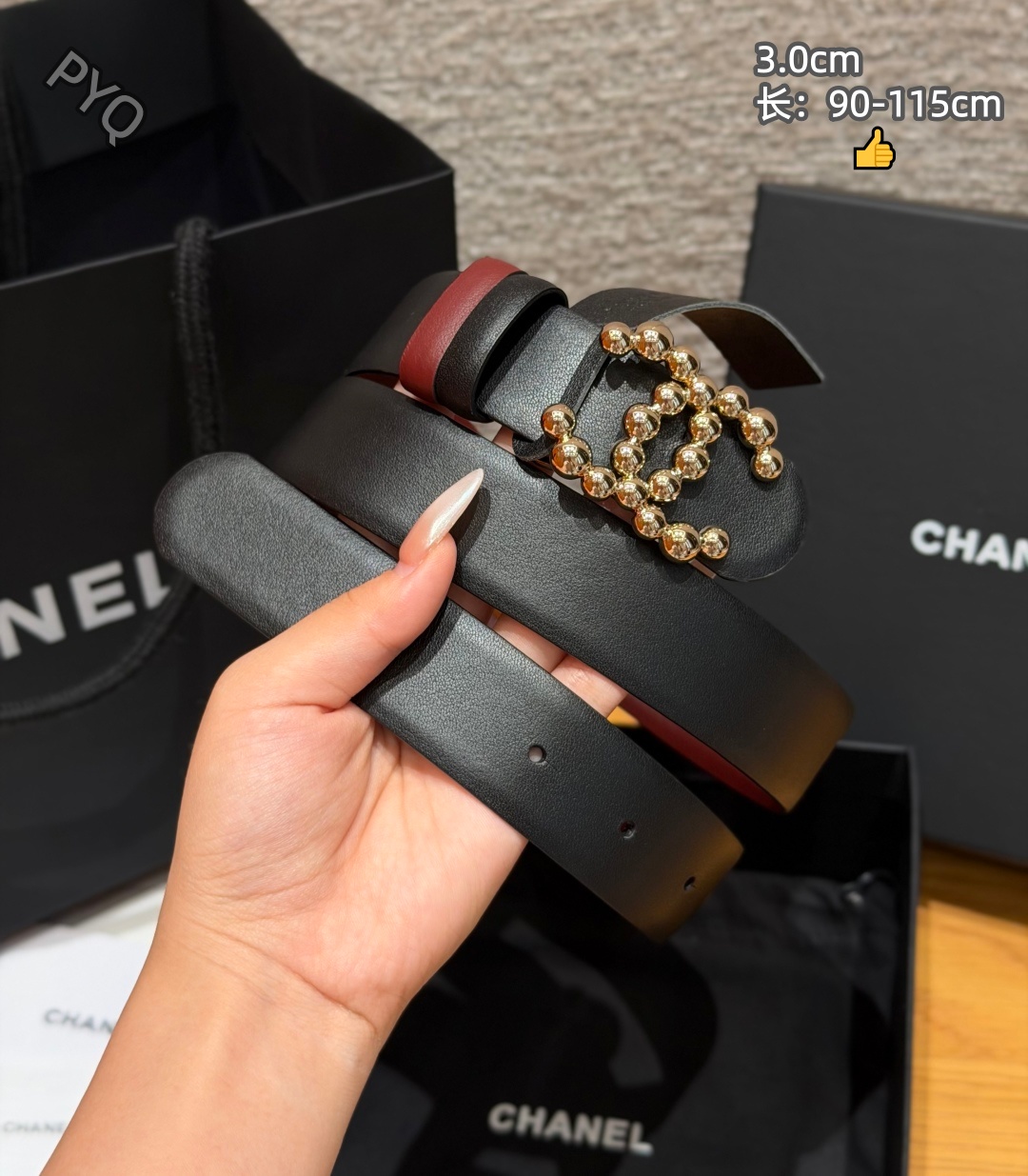 Chanel 3.0cm Width Automatic Buckle Belts # 306604