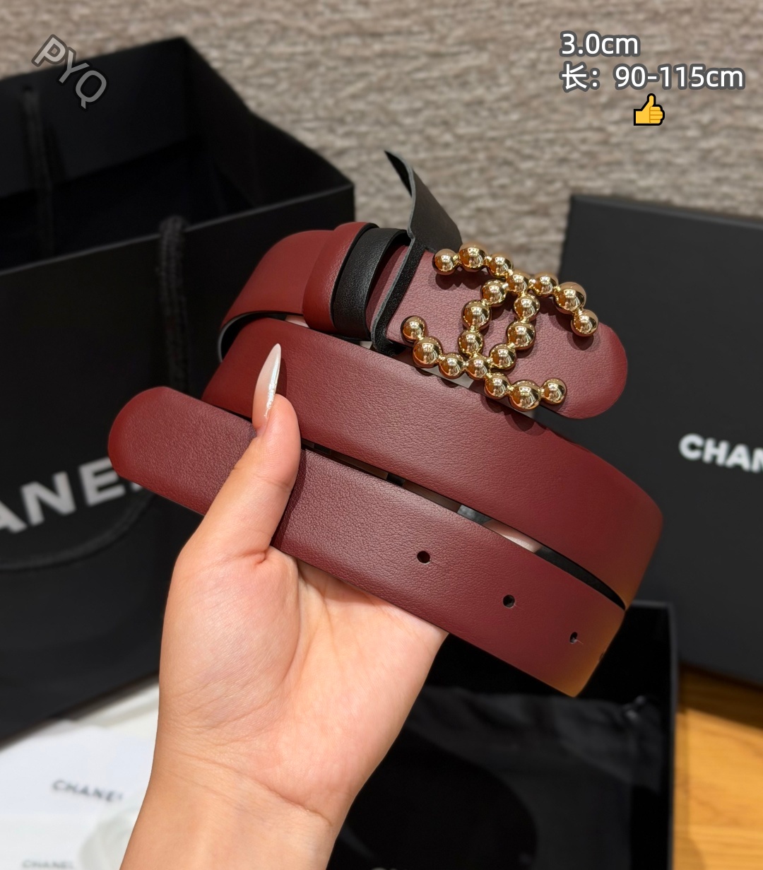 Chanel 3.0cm Width Automatic Buckle Belts # 306606
