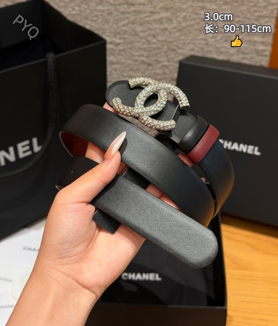 Chanel 3.0cm Width Automatic Buckle Belts # 306614