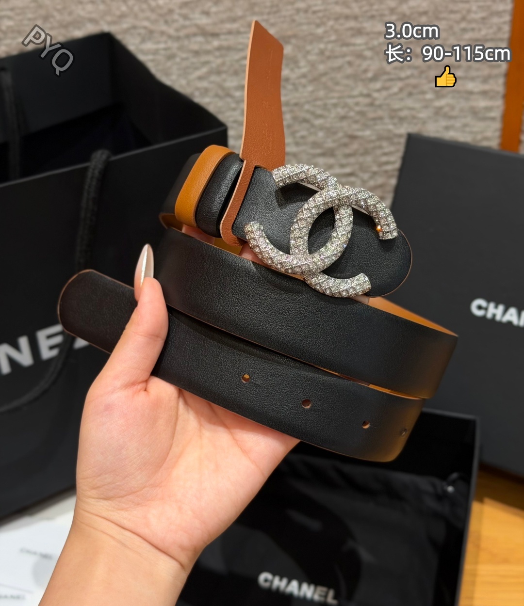 Chanel 3.0cm Width Automatic Buckle Belts # 306617