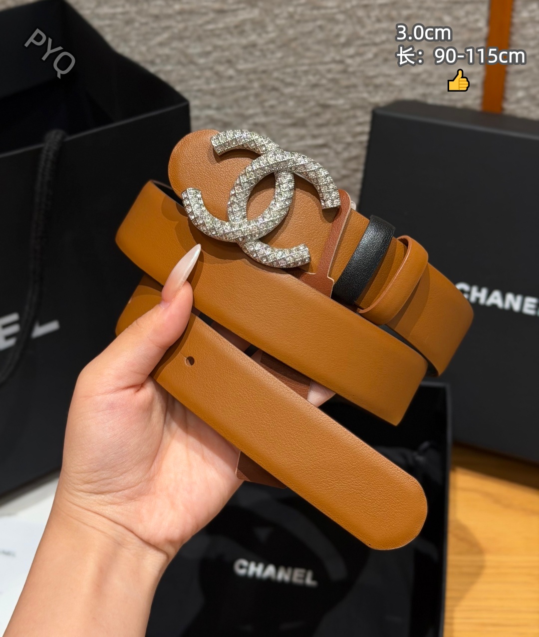 Chanel 3.0cm Width Automatic Buckle Belts # 306618