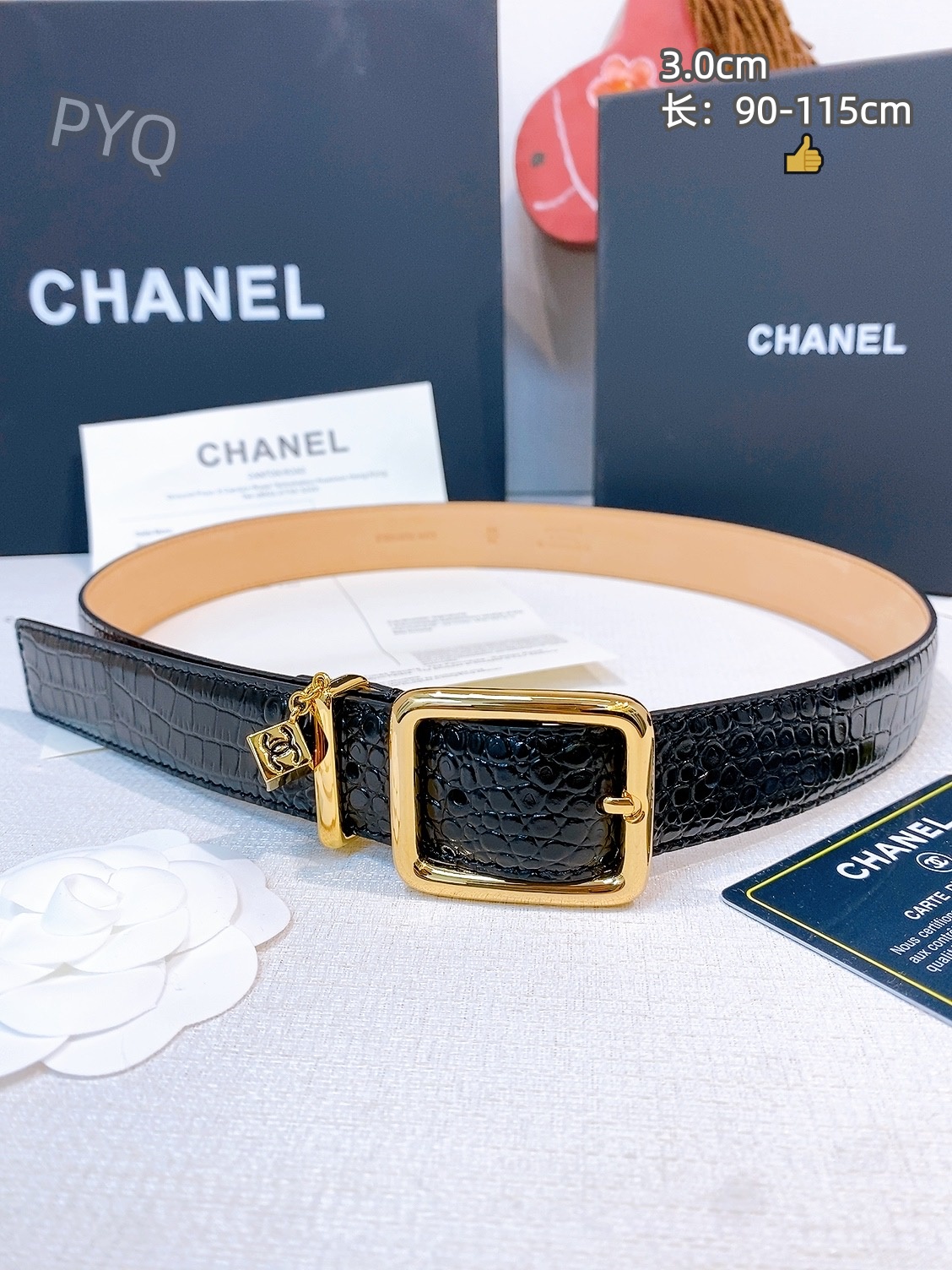 Chanel 3.0cm Width Automatic Buckle Belts # 306634