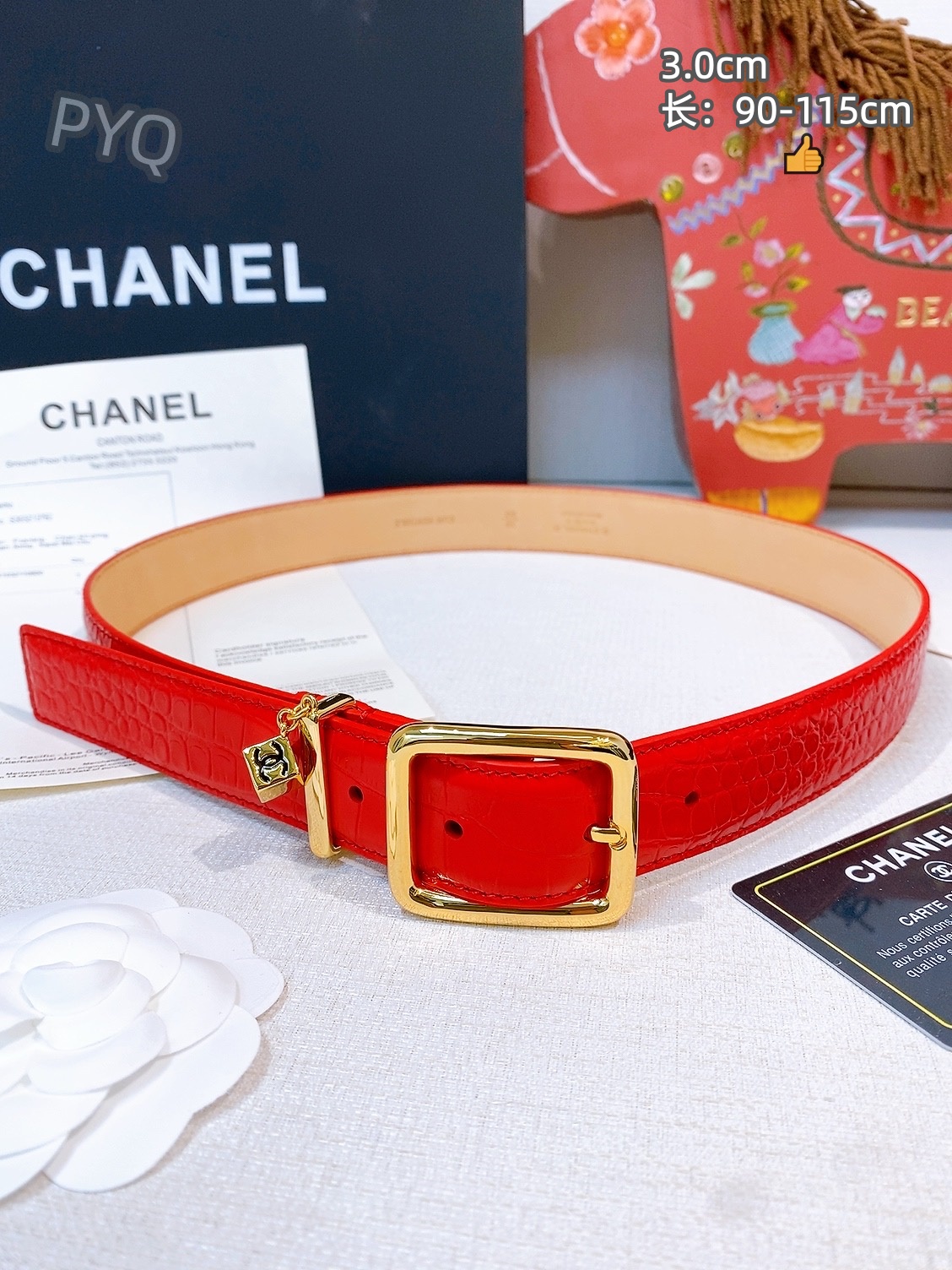 Chanel 3.0cm Width Automatic Buckle Belts # 306635