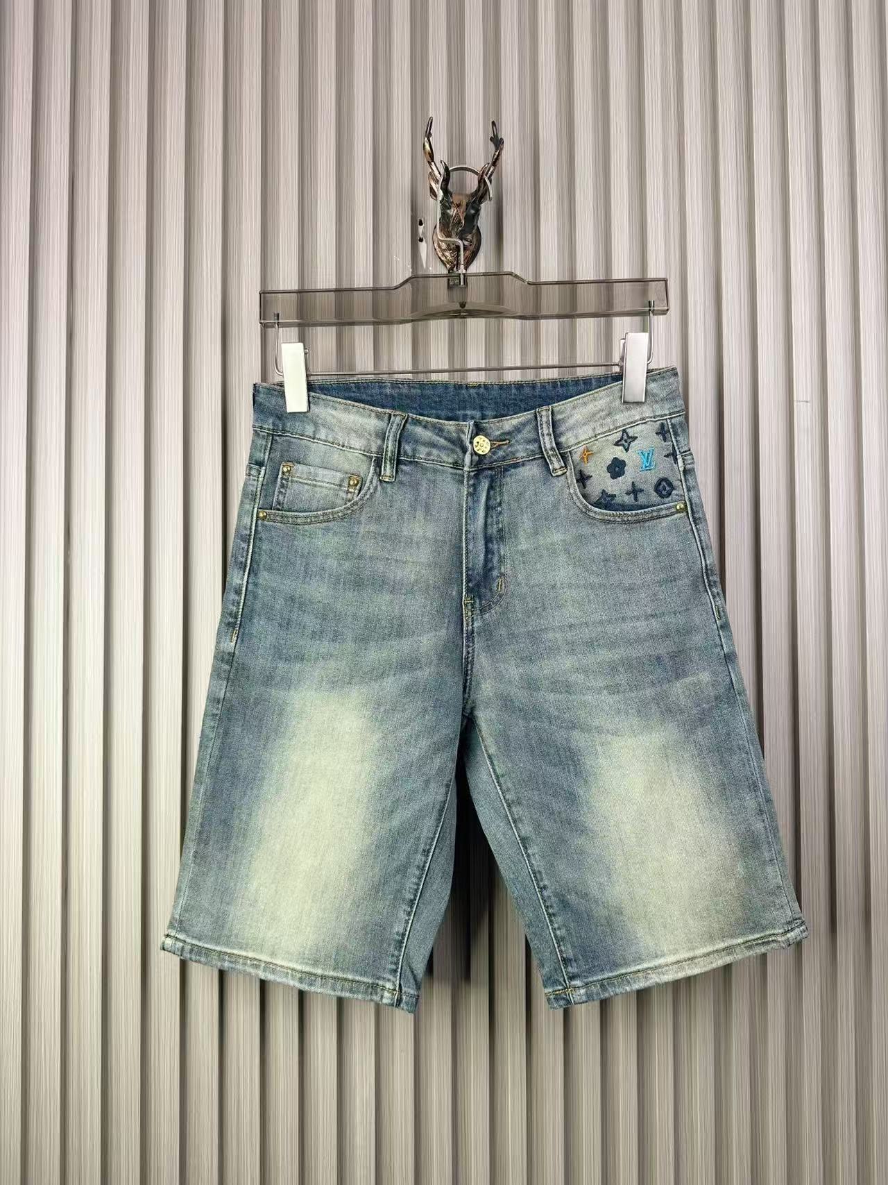 Louis Vuitton Denim Shorts For Men # 306711