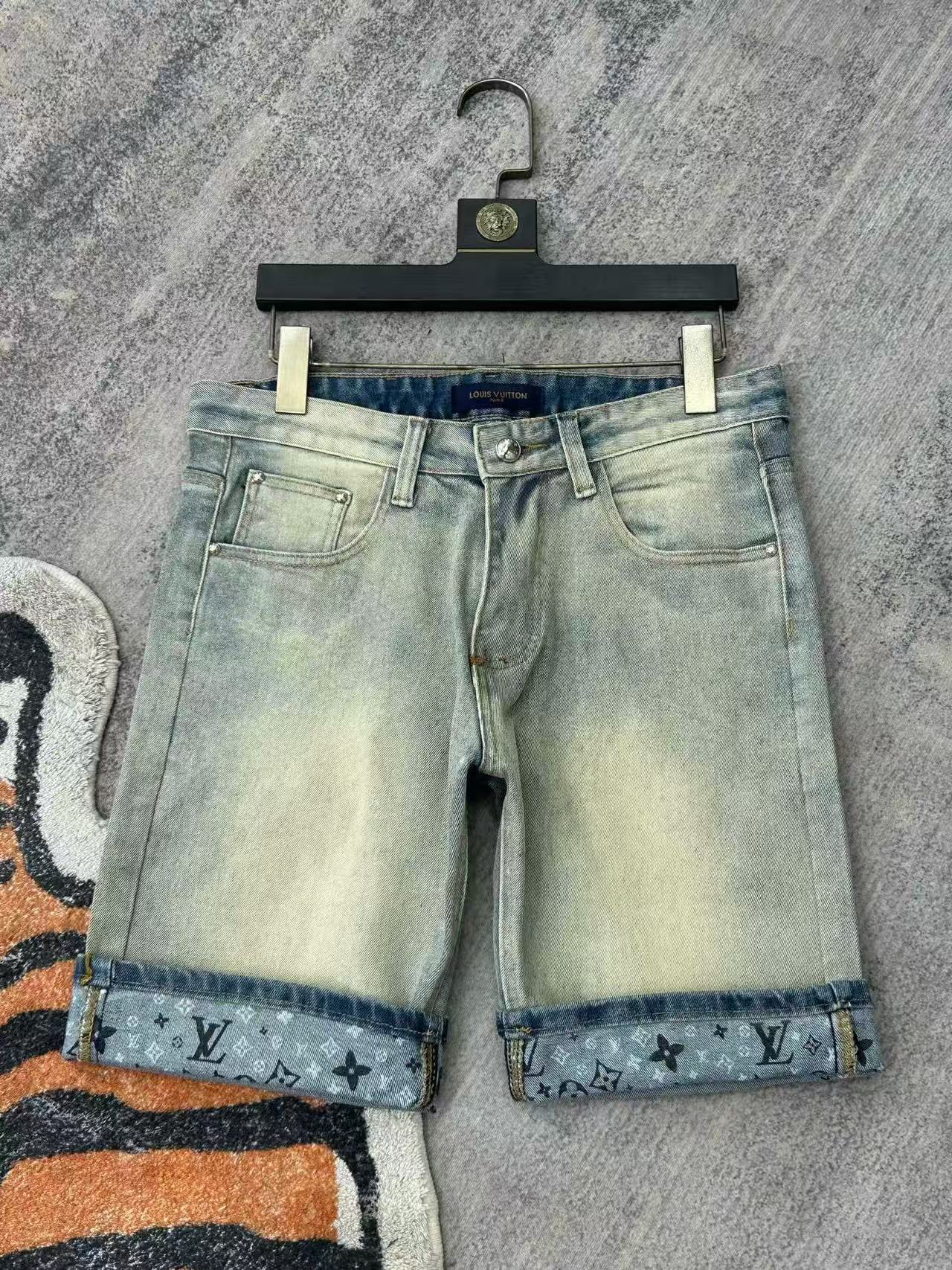 Louis Vuitton Denim Shorts For Men # 306742