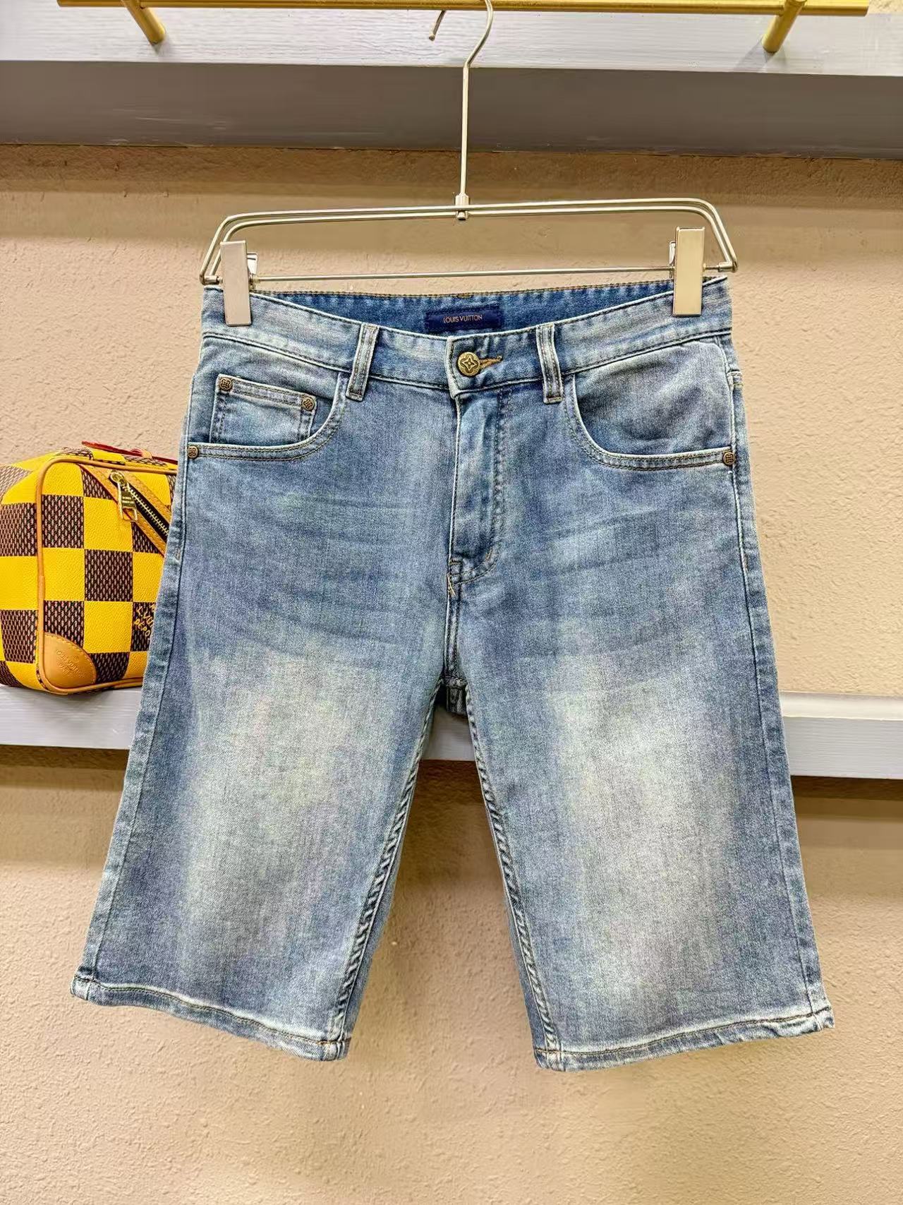 Louis Vuitton Denim Shorts For Men # 306748