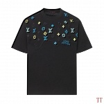 Louis Vuitton Short Logo Embroidered Short Sleeve T Shirts For Men # 307138