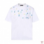 Louis Vuitton Logo Embroidered Short Sleeve T Shirts For Men # 307139, cheap Short Sleeved